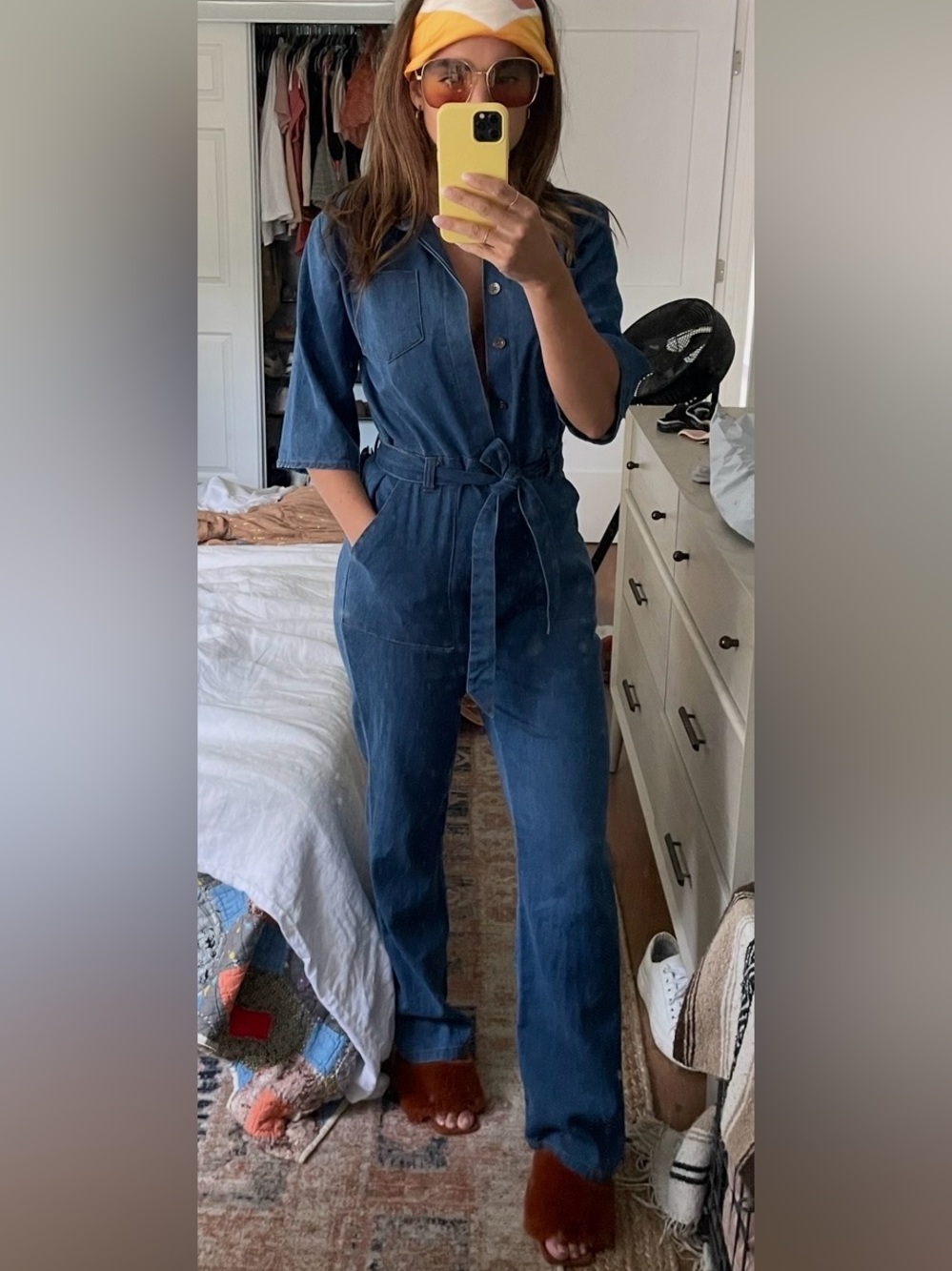 Vintage Jumpsuit with belt, no brand or tags, size XL but more like S/M